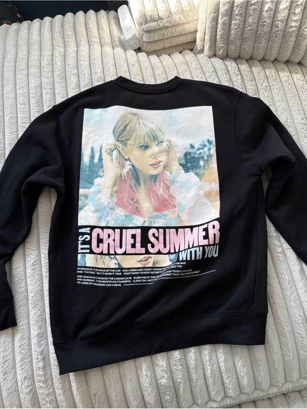 Taylor Swift Black "Lover" Graphic Sweatshirt